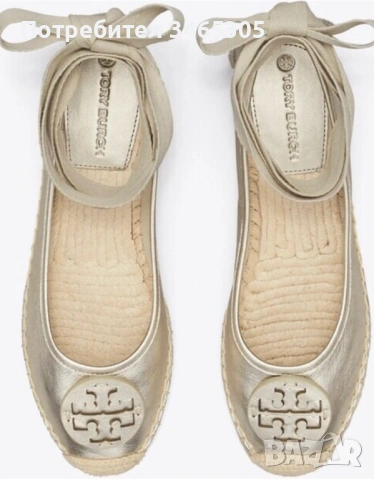 Tory Burch дамски еспадрили златни 37, снимка 6 - Дамски ежедневни обувки - 54663635