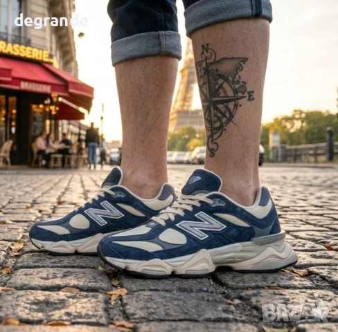 👟Маратонки NewBalance 9060 – Тъмносиньо и Кремаво