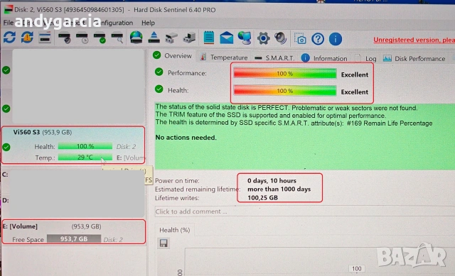 1TB Verbatim Vi560, SATA (6GB/s), размер M.2 (2280), скорост четене 520MB/s, скорост запис 480MB/s, снимка 5 - Твърди дискове - 54980266