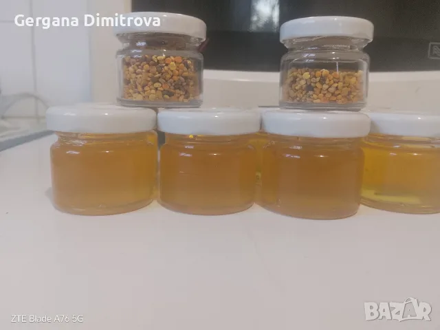 100℅ домашен пчелен мед и прашец в мини бурканчета 30мл 