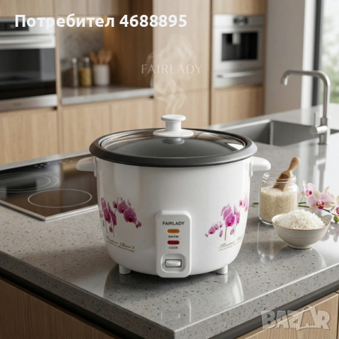 Компактен електрически оризовар 0.6 л с функция готвене и поддържане на топло, снимка 3 - Съдове за готвене - 54107075