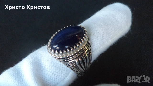 Сребърен изящен мъжки пръстен, снимка 4 - Пръстени - 55067732