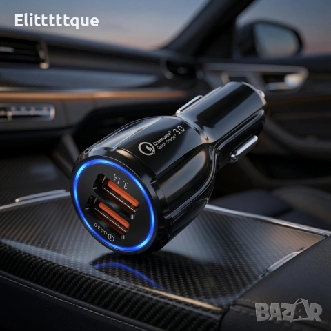 Автомобилно зарядно Quick Charge 3.0 с 2 USB порта 