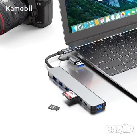 Адаптер Tech-Protect HB06 HUB 8in1, снимка 3 - Кабели и адаптери - 55526069