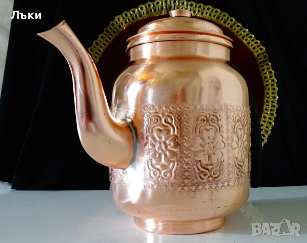 Меден чайник 1.5 л.,чиста червена мед. , снимка 3 - Антикварни и старинни предмети - 55206764