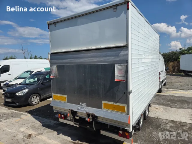 ПРОДАВАМ ДВУОСНО РЕМАРКЕ с фургон и борд DHOLLANDIA, снимка 8 - Ремаркета - 55428070