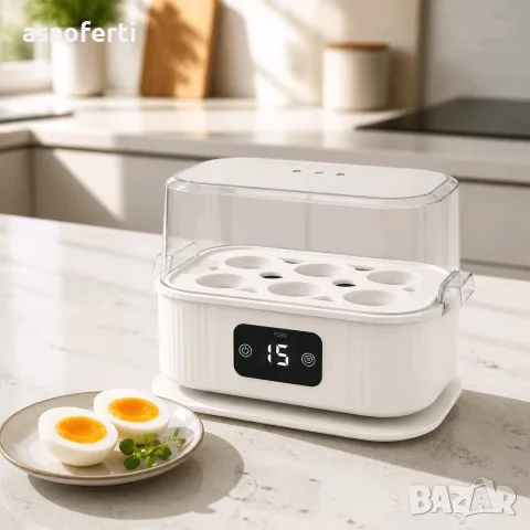 Електрическа яйцеварка за 6 яйца TOBI TB-972, 200W, снимка 7 - Кафемашини - 55415714