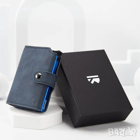 BEWMER RFID card case slim wallet / money clip / black / нов, снимка 13 - Портфейли, портмонета - 54861351