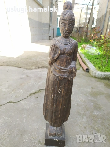 Голяма дървена статуетка/фигура, снимка 5 - Антикварни и старинни предмети - 54005918