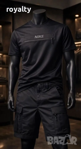 Nike Нов Летен Мъжки Черен Екип Найк , снимка 2 - Спортни дрехи, екипи - 54923477