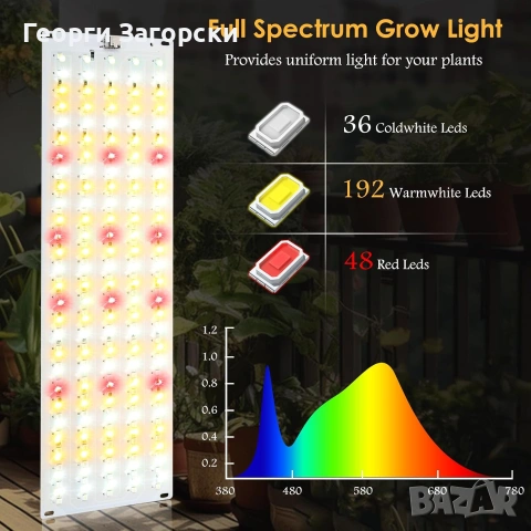  4 LED платки с пълноспектърна светлина за растения комплект, снимка 2 - Други - 55255770