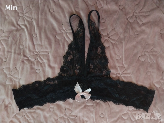 2XL Черна дантелена прашка с отворено дъно , снимка 4 - Бельо - 54546793