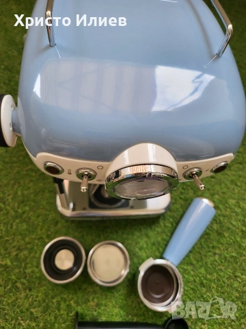 Ретро Еспресо кафемашина с ръкохватка Ariete Espresso Vintage 1389 Винтидж Синя, снимка 15 - Кафемашини - 54996223