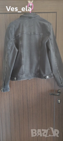 черно памучно сафари с лека еластичност, снимка 2 - Сака - 54012814