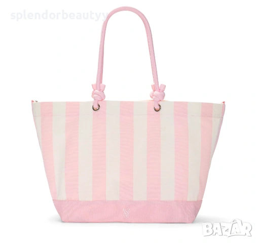 Victoria's Secret Heritage Stripe Rope Handle Tote Bag Голяма дамска чанта, снимка 4 - Чанти - 54209552
