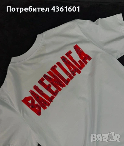 Бяла тениска Balenciaga най-якия модел 2026, снимка 2 - Тениски - 54620277