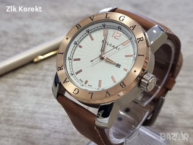 Мъжки часовник Bvlgari Rose gold, снимка 7 - Мъжки - 54607333