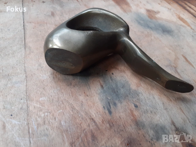 Стара изящна статуетка фигура пластика масивен бронз, снимка 4 - Антикварни и старинни предмети - 54220613