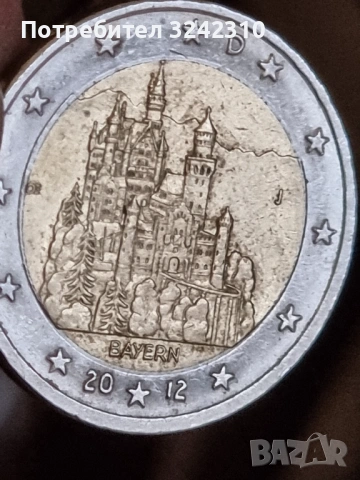 Монета от 2 евро Германия Бавария 2012 , снимка 3 - Нумизматика и бонистика - 54058771