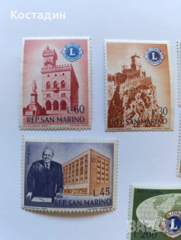 Пощенски марки Сан Марино 1960, снимка 2 - Филателия - 54776188