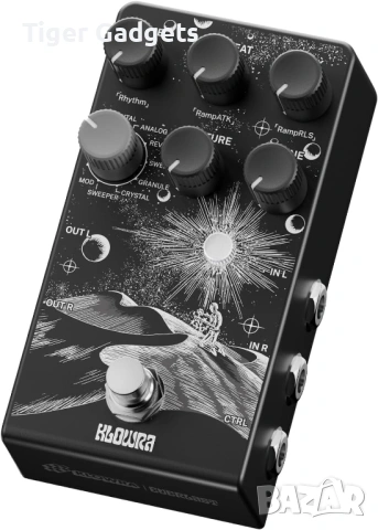 Klowra Everlast Delay – Стерео Delay педал за електрическа китара с 9 режима, Tap Tempo и RAMP функц, снимка 2 - Китари - 54940353