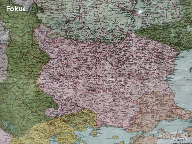Стара царска българска карта на Балканския полуостров, снимка 6 - Антикварни и старинни предмети - 55353385