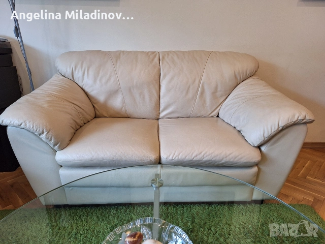 Диван двойка естествена кожа , снимка 5 - Дивани и мека мебел - 54294334