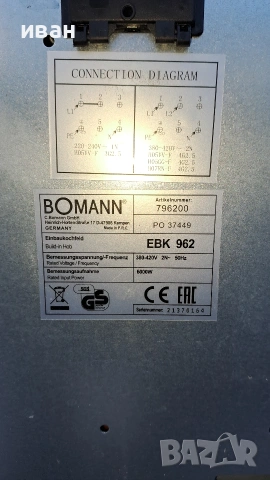 плот BOMANN EBK962 на части