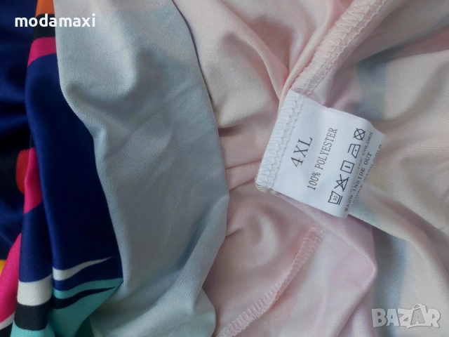 4XL Нова рокля с абстрактен принт (лице), снимка 9 - Рокли - 54981797