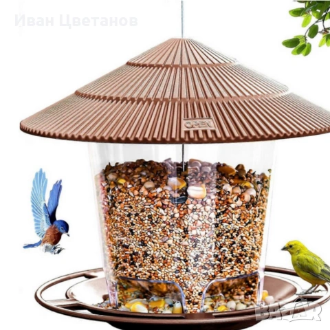 Устойчива хранилка за птици за външна употреба – Голям капацитет, защита от катерици 
