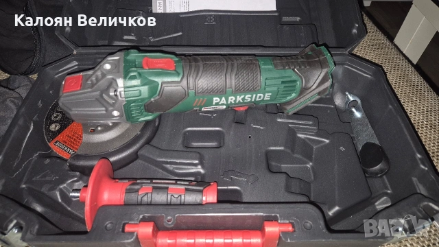 Акомулаторен ъглошлайф (флекс) PARKSIDE (БЕЗ БАТЕРИЯ И БЕЗ ЗАРЯДНО), снимка 9 - Ъглошлайфи - 54044600