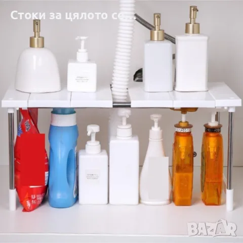 Телескопичен рафт, регулируем органайзер, снимка 4 - Други стоки за дома - 54802168