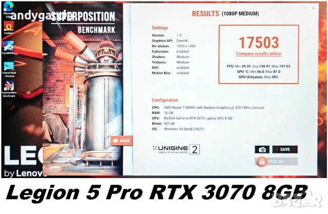 NVidia RTX 2080 8GB 190W/Core i9 - 9900K/16GB RAM/256GB SSD+1TB/17.3 144hz IPS/Dell Alienware AREA51, снимка 18 - Лаптопи за игри - 54741978