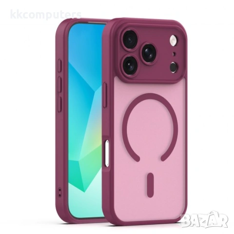 Кейс Mag Matt с отвори за камерите за iPhone 17 Pro Max (6.9) тъмнолилав и Протектор
