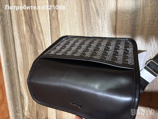 Черна мъжка чанта Lacoste, снимка 3 - Чанти - 55104306