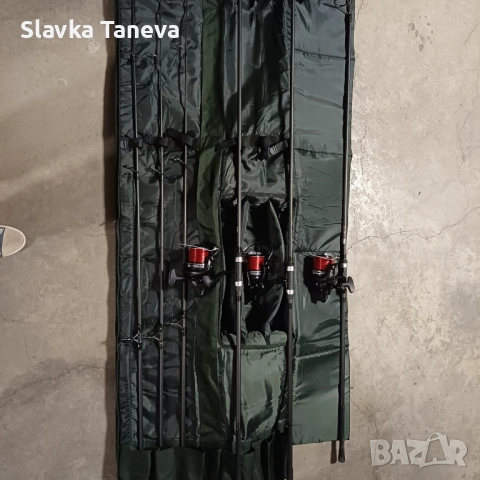 3 въдици FL Strategist с 3 макари, резервни шпули, калъф, шаранджийски