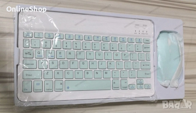 ПРОМО!!! Комплект Bluetooth безшумна клавиатура и мишка – ултратънки, снимка 5 - Клавиатури и мишки - 54082769