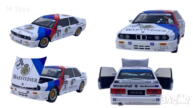 BMW E30 M3 – Метален модел 1:24 със звук и светлини, снимка 2 - Коли, камиони, мотори, писти - 54490398