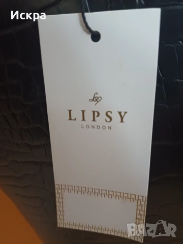 Чанта Lipsy London нова, черна с кроко ефект, снимка 2 - Чанти - 54671787