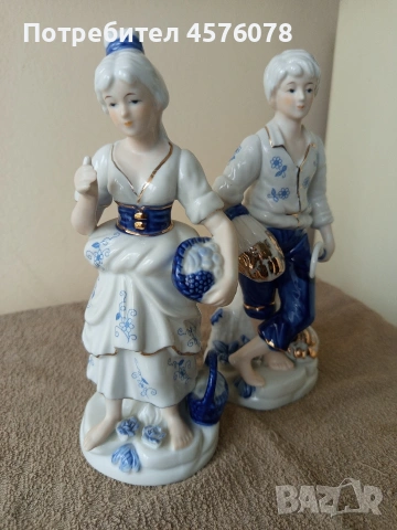 комлект от две ръчно рисувани керамични фигури, снимка 2 - Колекции - 54080130