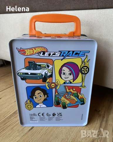 Метална кутия / куфарче за 18 колички Hot Wheels Let's Race (Оригинал), снимка 3 - Коли, камиони, мотори, писти - 55177178