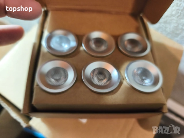 Чисто нов комплект 6 броя Mini LED лунички за вграждане – 2W, IP65, Топла светлина , снимка 2 - Лед осветление - 54448388