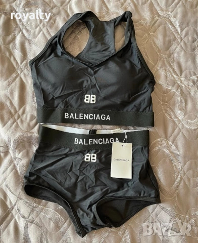 Balenciaga Нов Черен Дамски Бански Две Части