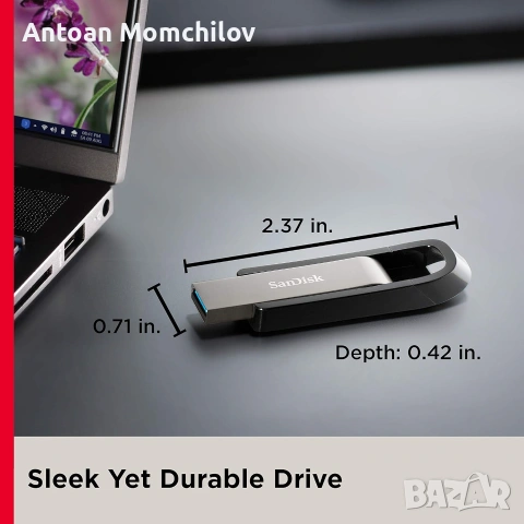 Флашка SANDISK Extreme Go 64GB USB 3.2, снимка 6 - USB Flash памети - 55033186