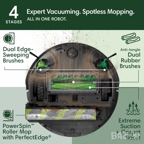 Прахосмукачка Робот iRobot Roomba Max 705 Combo с Докинг станция AutoWash Сухо и Мокро LiDAR 13000Pa, снимка 7 - Прахосмукачки - 55235875