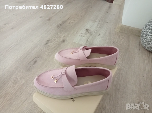 Чисто нови розови мокасини, снимка 4 - Дамски ежедневни обувки - 54547904