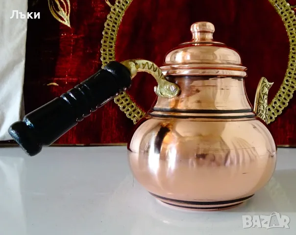 Меден чайник,кана,чиста червена мед 850 мл. , снимка 5 - Антикварни и старинни предмети - 55503370