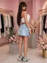 Bershka дамска къса дънкова пола , снимка 8
