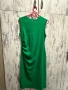 Елегантна дълга зелена 💚 миди дължина рокля Zara zara набрана в талията памук памучна рипс рипсена , снимка 5
