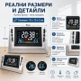 Електронна метеорологична станция с часовник термометър влагомер за дома офиса спалня температура, снимка 6